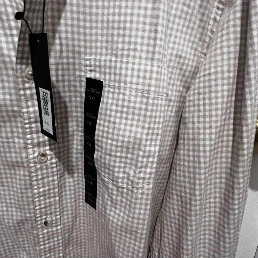 NWT Banana Republic men's button down collar long sleeves shirt untucked fit xxl